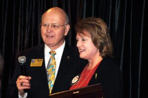 Melvin Platt presents Service Above Self Award to Susan Hart