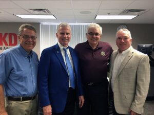 Pres Joe Stokes, PDG Steve Montgomery, PP Joe Wadkins