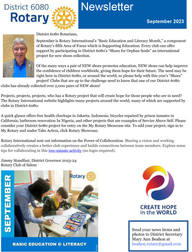 September 2023 District 6080 Newsletter | Rotary District 6080