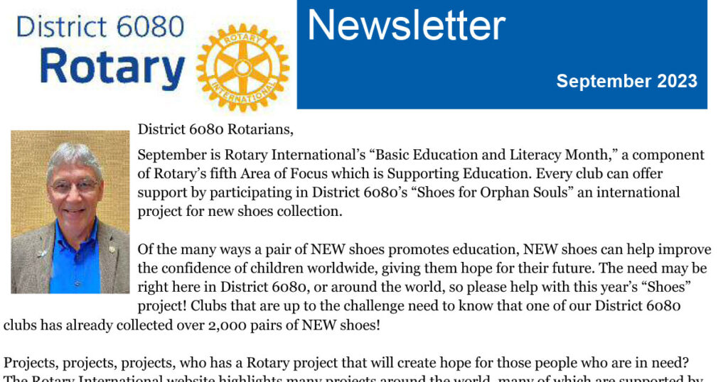 September 2023 District 6080 Newsletter