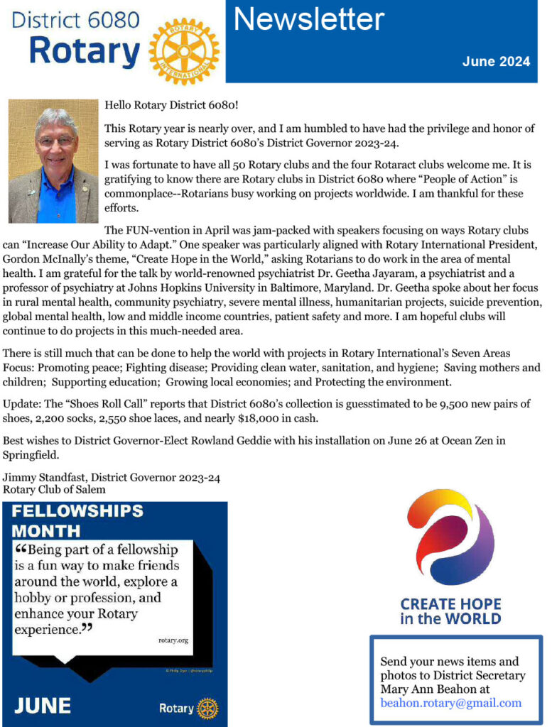 June 2024 District 6080 Newsletter
