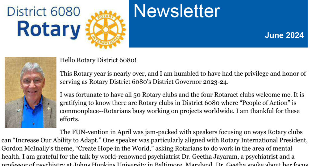 June 2024 District 6080 Newsletter