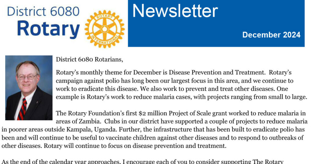 December 2024 District 6080 Newsletter