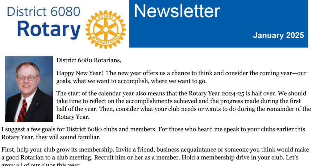 January 2025 District 6080 Newsletter