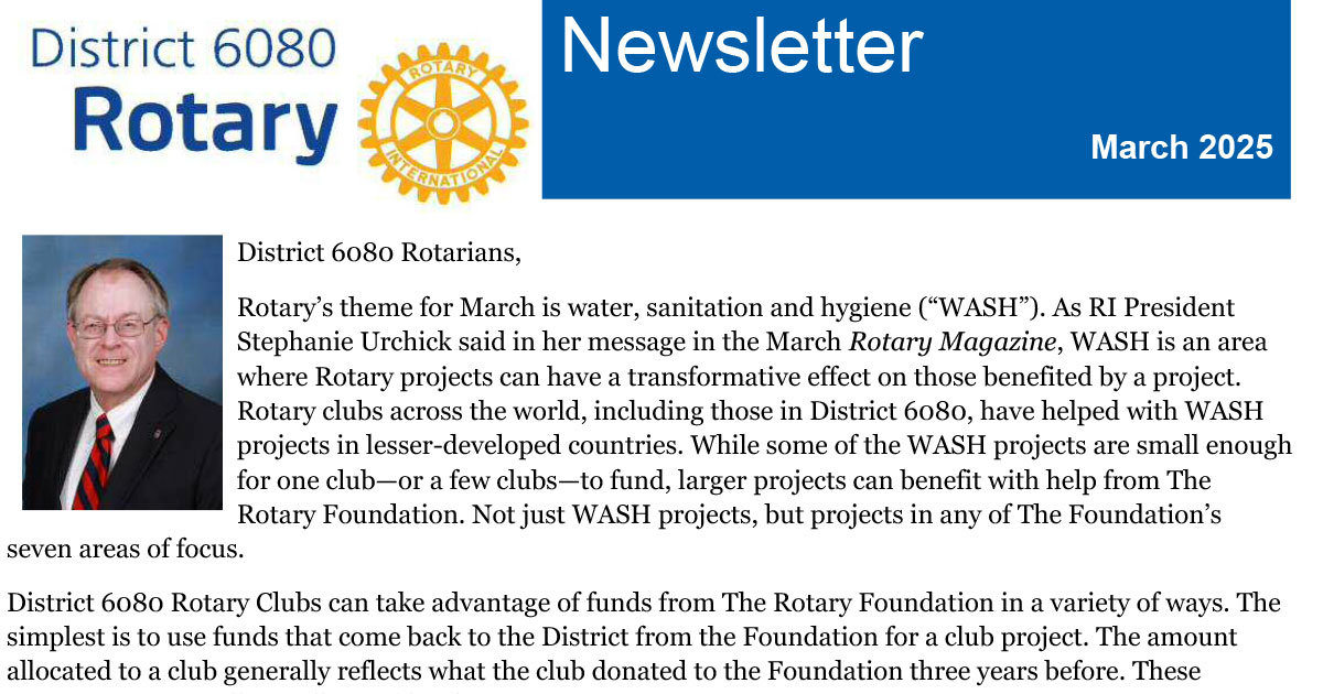 March 2025 District 6080 Newsletter
