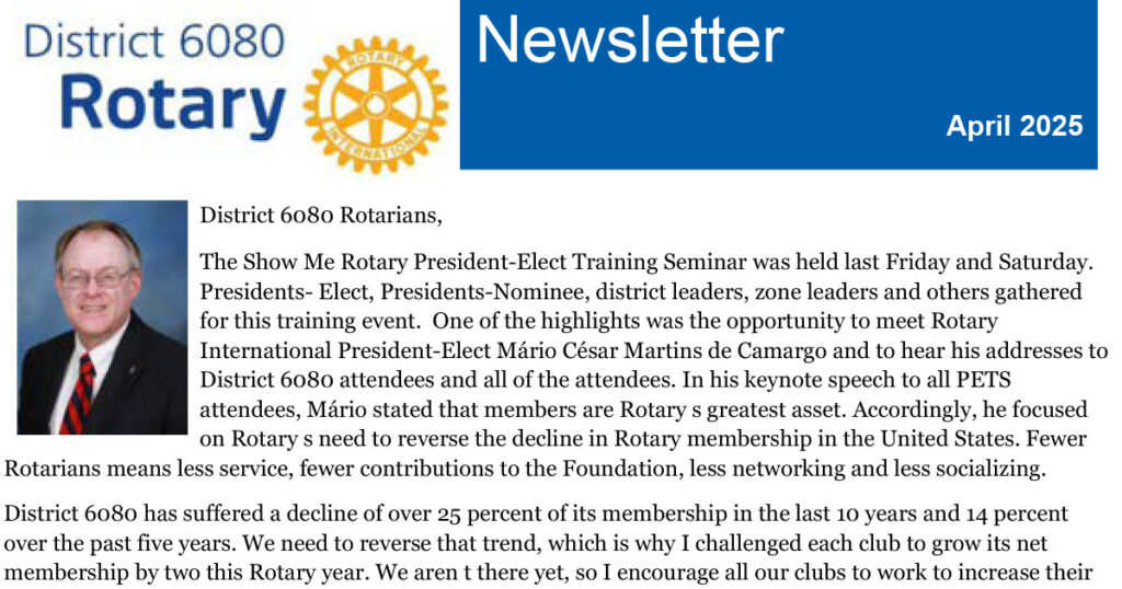 April 2025 District 6080 Newsletter