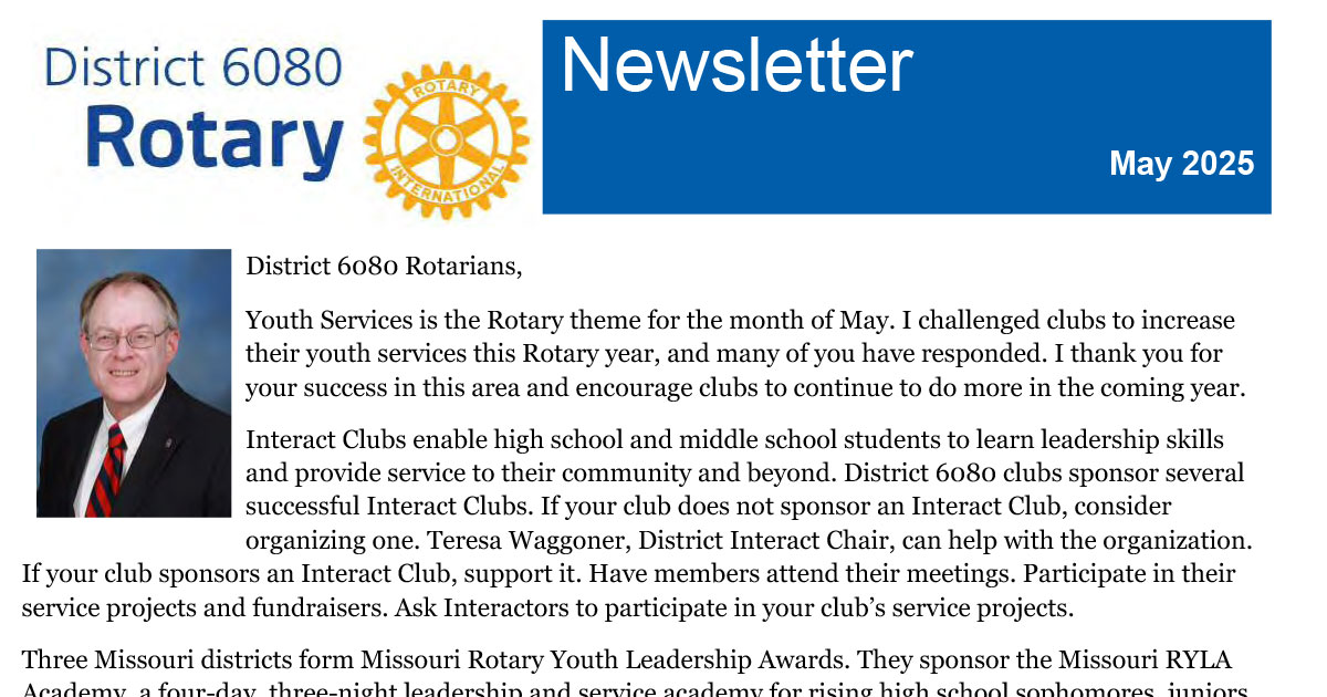 May 2025 District 6080 Newsletter