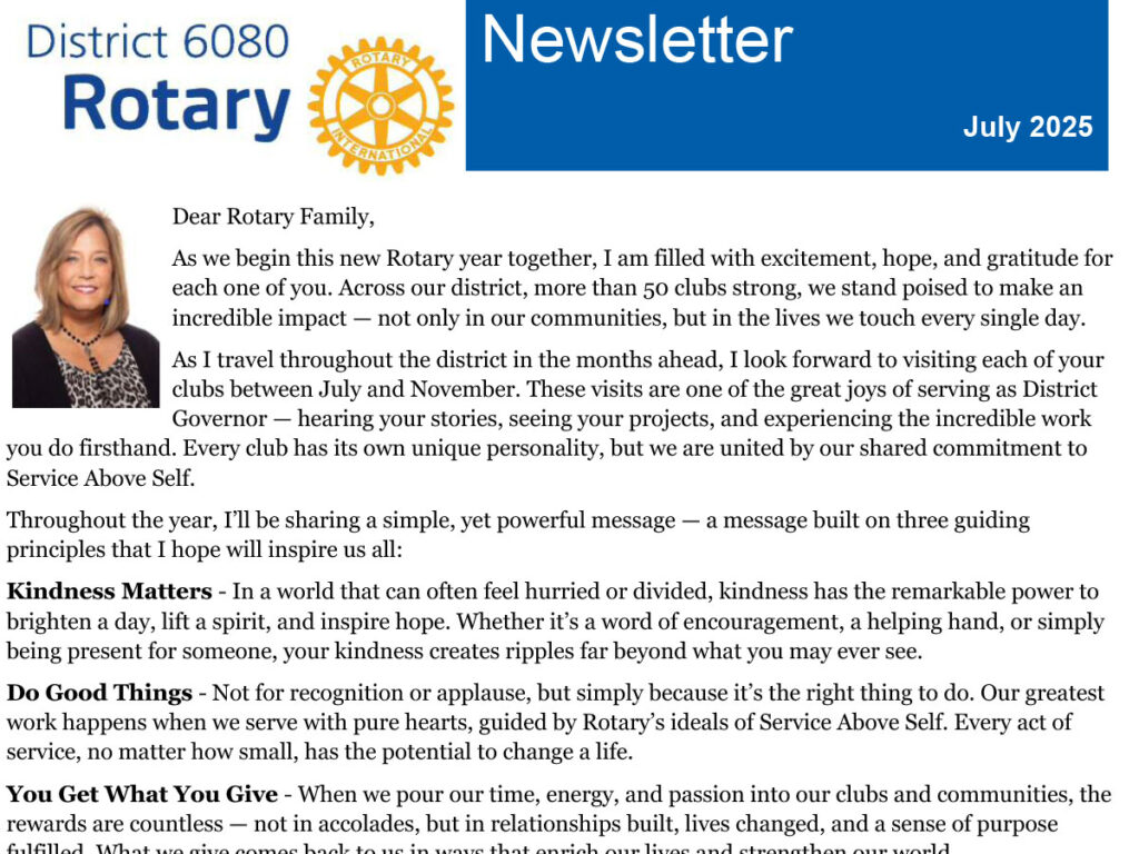 July 2025 District 6080 Newsletter