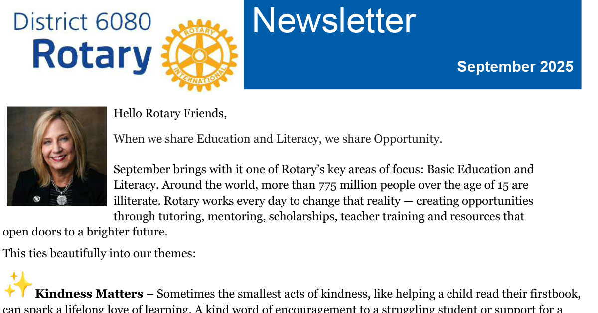 September 2025 District 6080 Newsletter