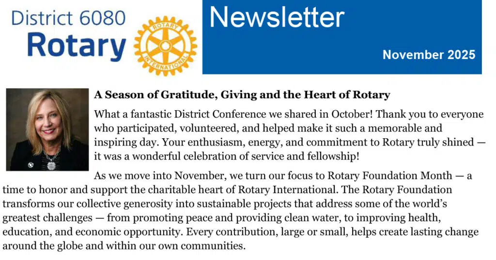 November 2025 Rotary 6080 District Newsletter