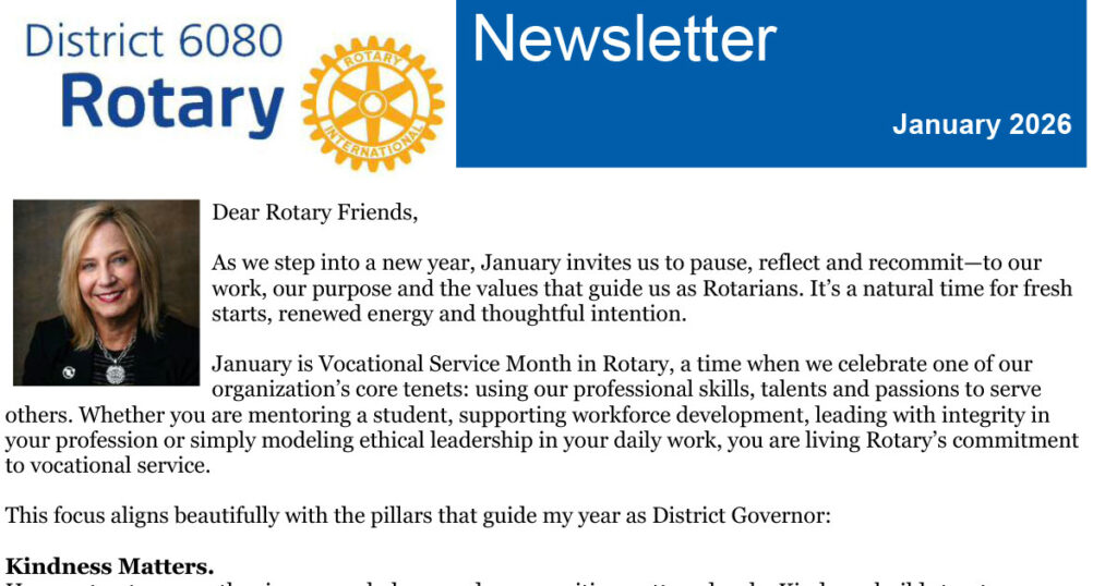 January 2026 District 6080 Newsletter